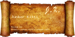 Junker Kitti névjegykártya
